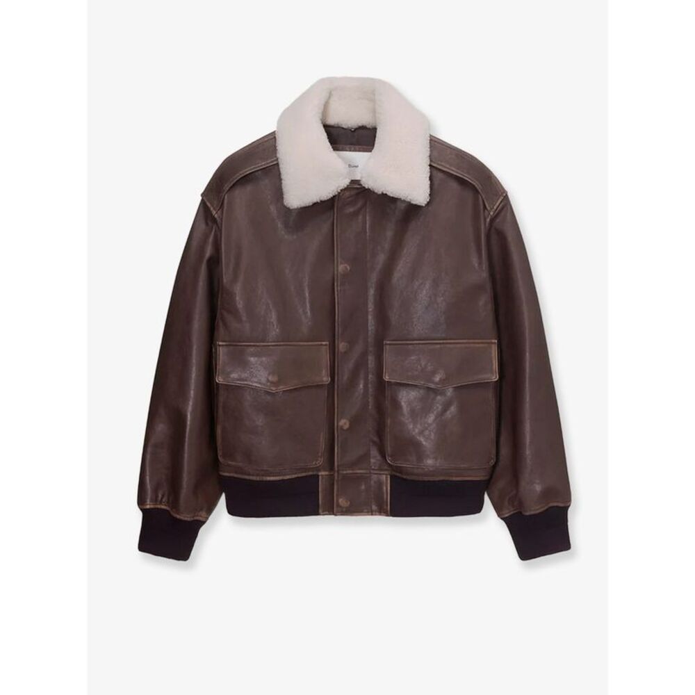 Dunst Men Unisex Leather Jacket With Removable Collar